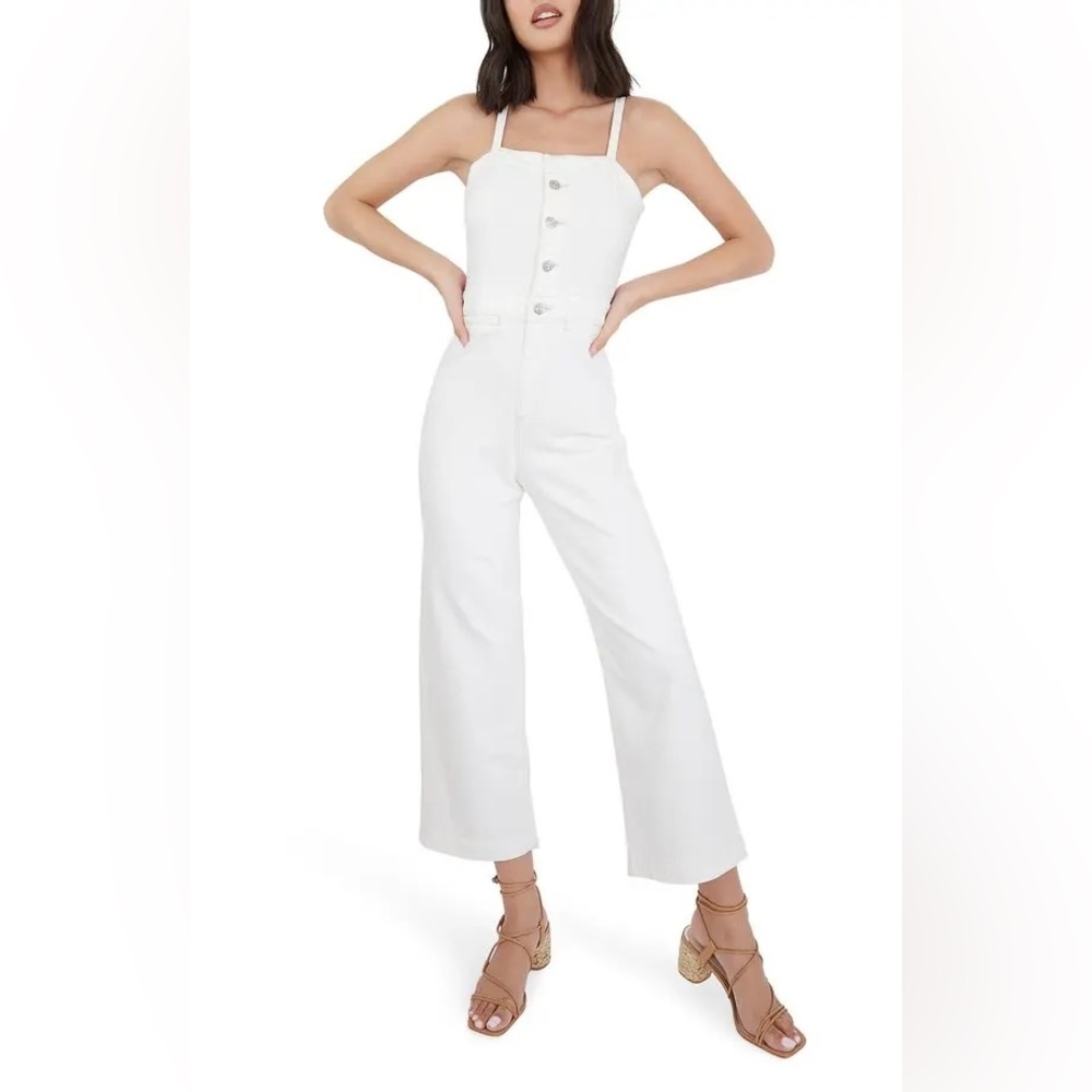 PAIGE Anessa Denim Culotte Jumpsuit in Gold Coast - Size 29